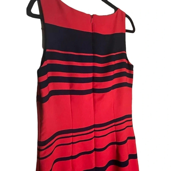 Banana Republic Women's Red & Navy Stripe Sleeveless Sheath Work Dress Size 6 - Picture 8 of 8